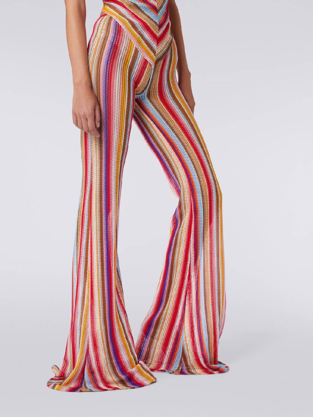 M Missoni Pantaloni svasati in crochet rigato Super sconto