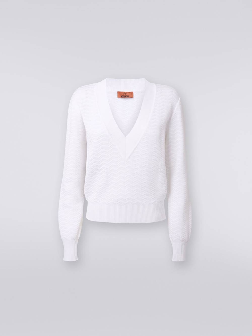 M Missoni Pullover con scollatura a V in maglia zig zag Officina