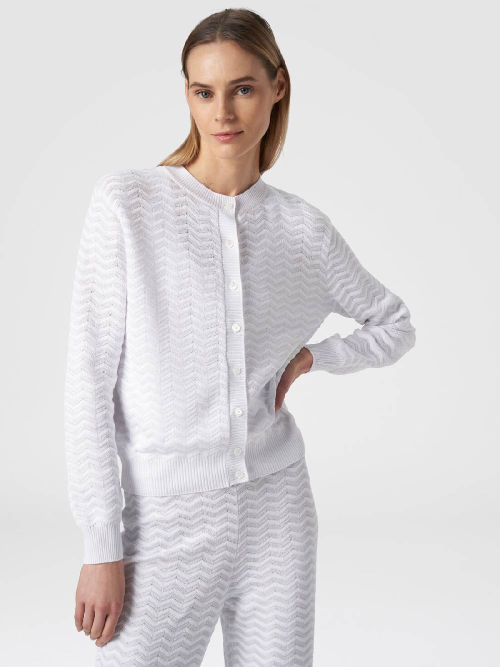 M Missoni Cardigan in maglia di viscosa e cotone chevron Limitato a 3 giorni