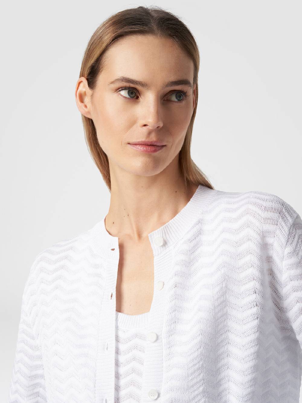 M Missoni Cardigan in maglia di viscosa e cotone chevron Limitato a 3 giorni