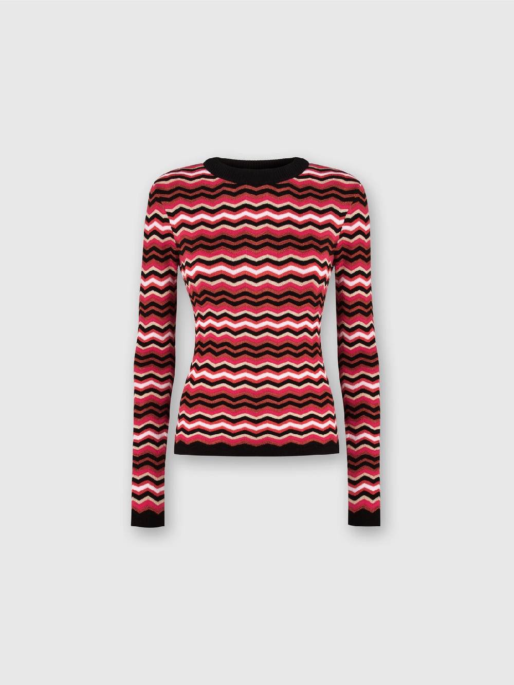 M Missoni Pullover girocollo in cotone e viscosa zig zag Black Friday Prezzi