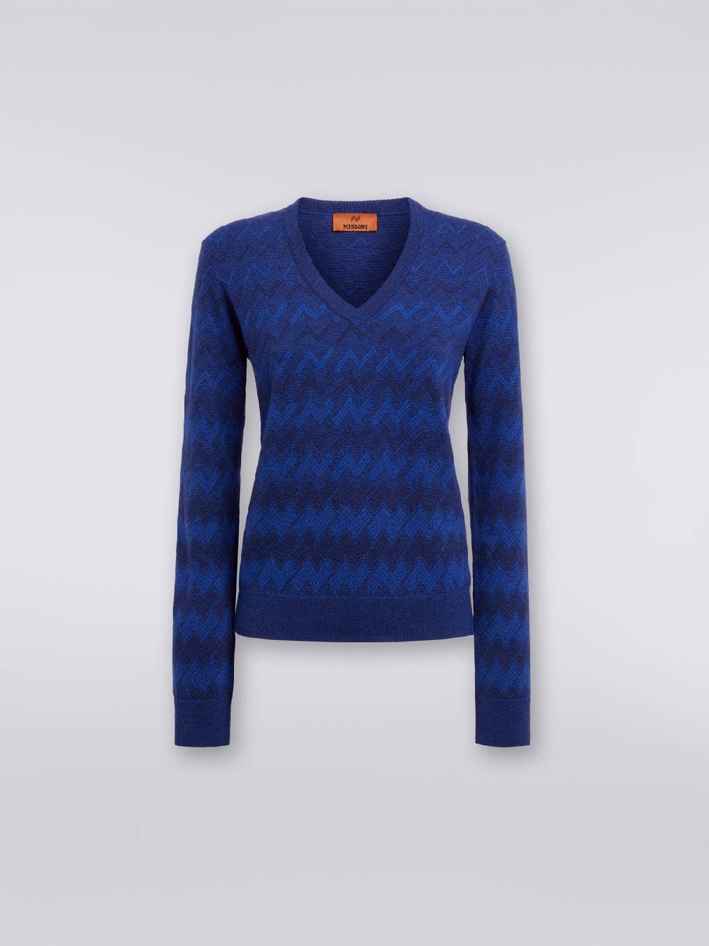 M Missoni Pullover con scollo a V in cachemire con zig zag In vendita