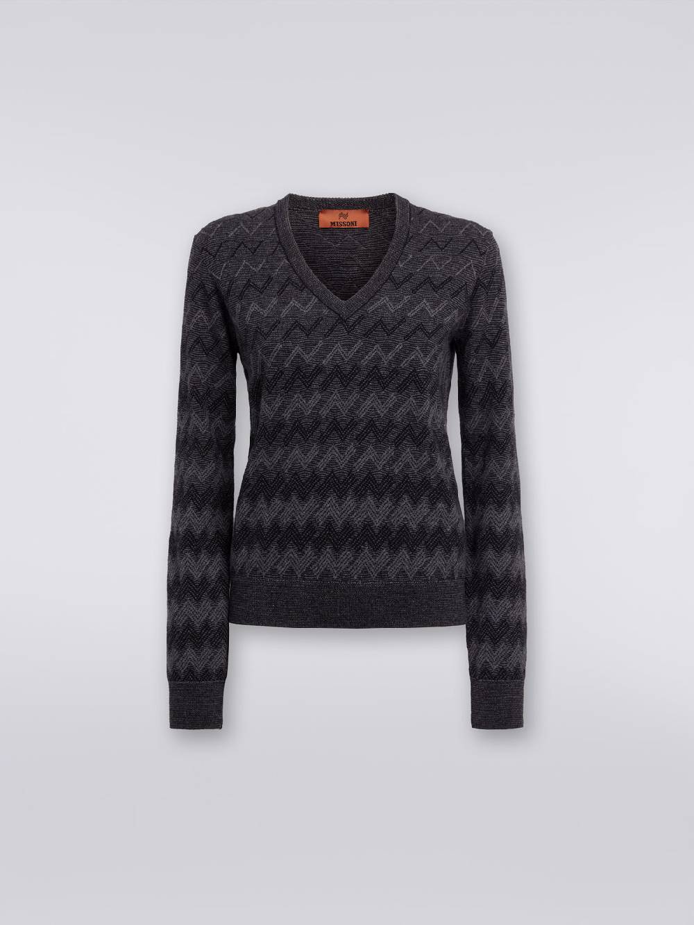 M Missoni Pullover con scollo a V in cachemire con zig zag Duty-free