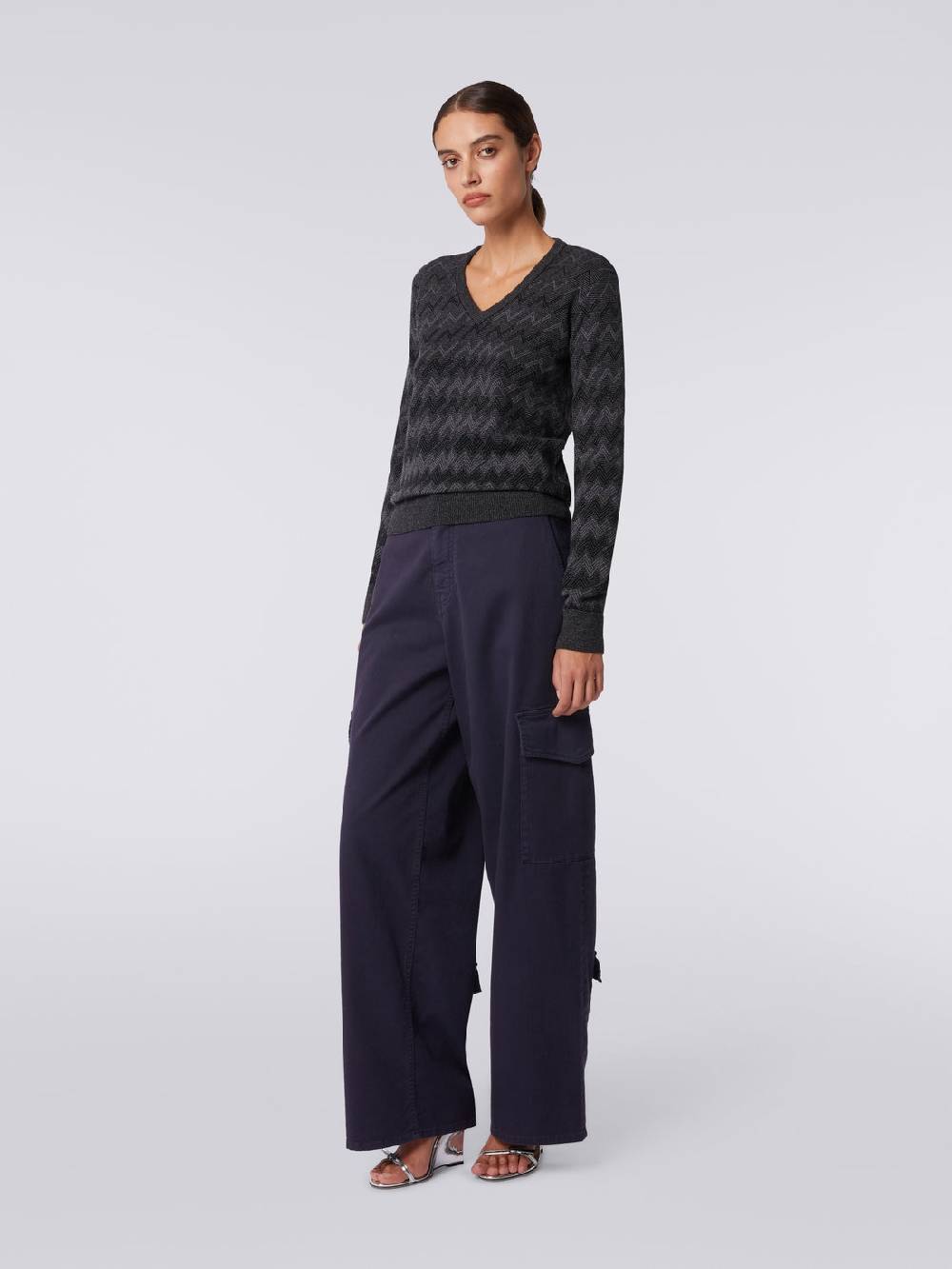 M Missoni Pullover con scollo a V in cachemire con zig zag Duty-free