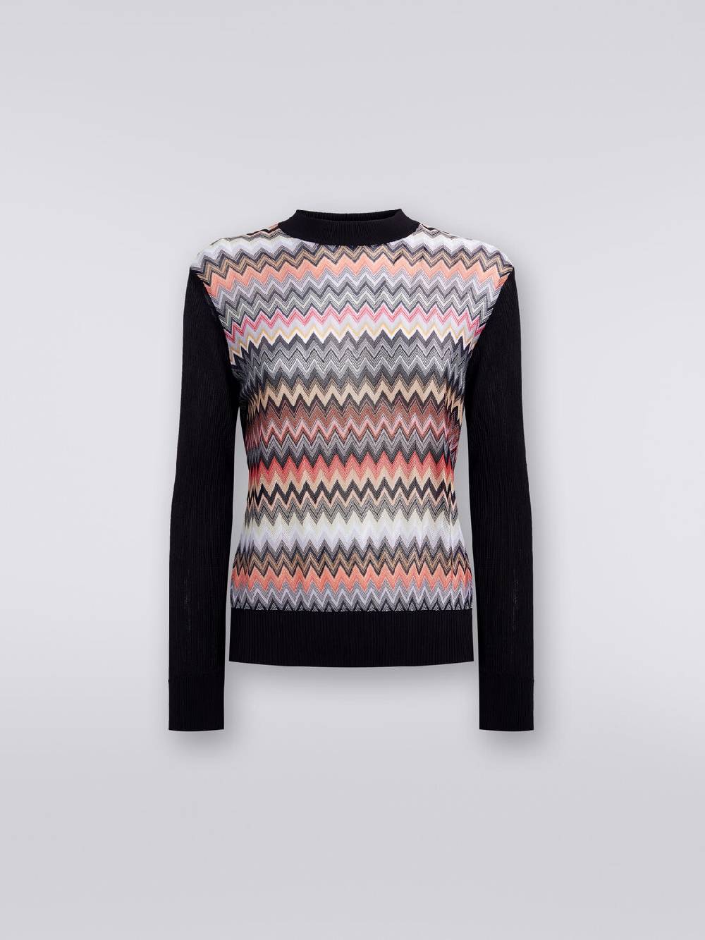 M Missoni Pullover girocollo in viscosa zig zag 50% di sconto per tempo limitato