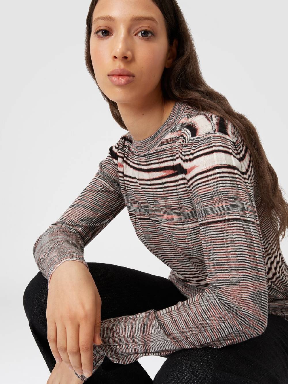 M Missoni Maglia girocollo in cashmere e seta fiammata 2025