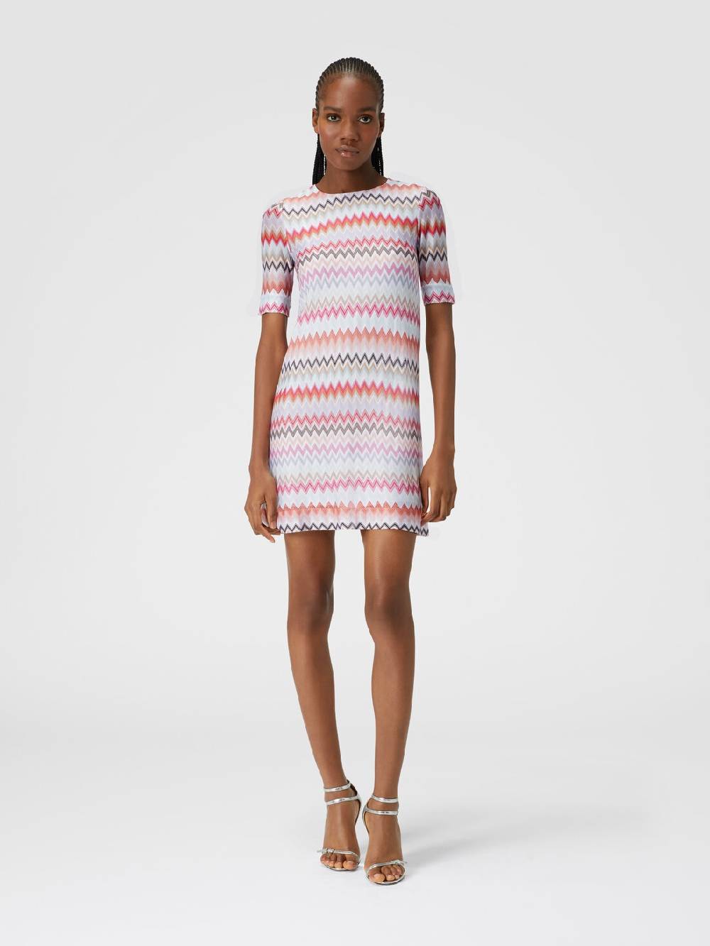 M Missoni Abito a maniche corte in cotone e viscosa zig zag Italia