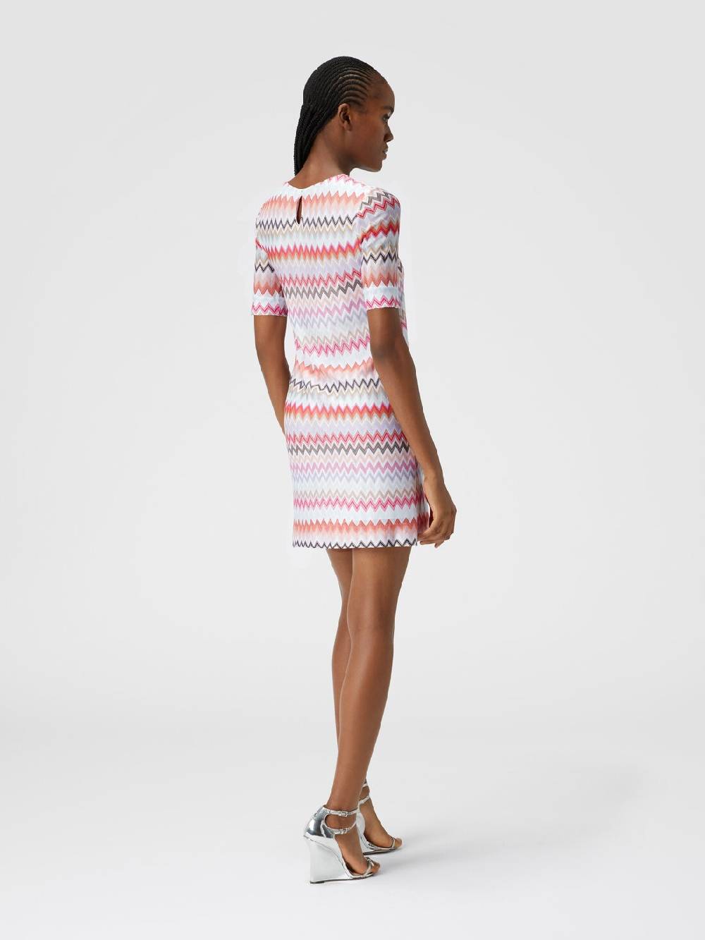 M Missoni Abito a maniche corte in cotone e viscosa zig zag Italia