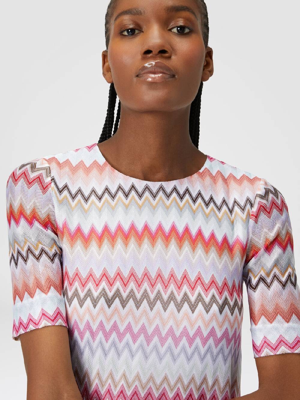 M Missoni Abito a maniche corte in cotone e viscosa zig zag Italia