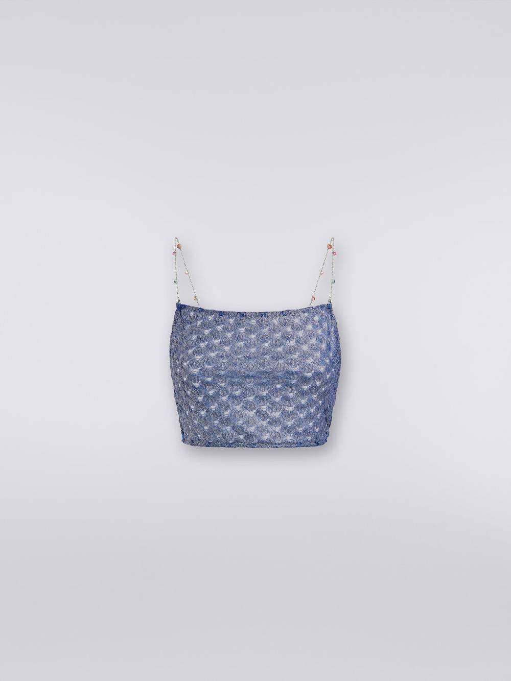 M Missoni Crop top effetto pizzo con spalline in catena e pietre Promozione