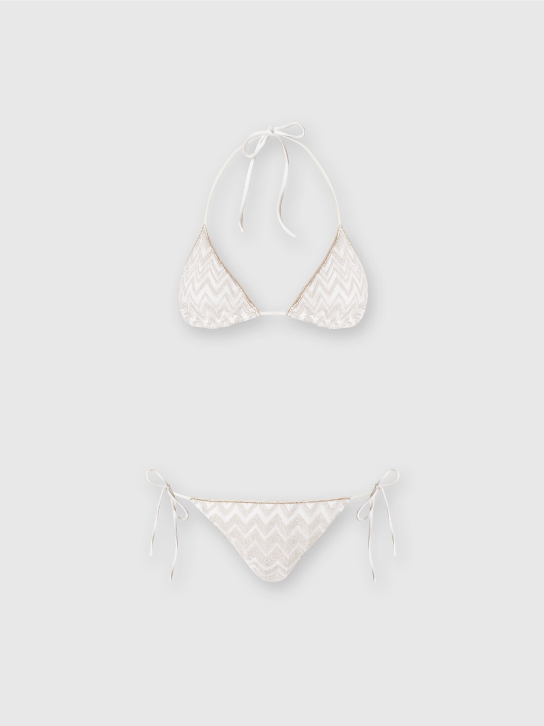M Missoni Bikini in misto viscosa con zig zag tono su tono e lurex Qualità Garantita
