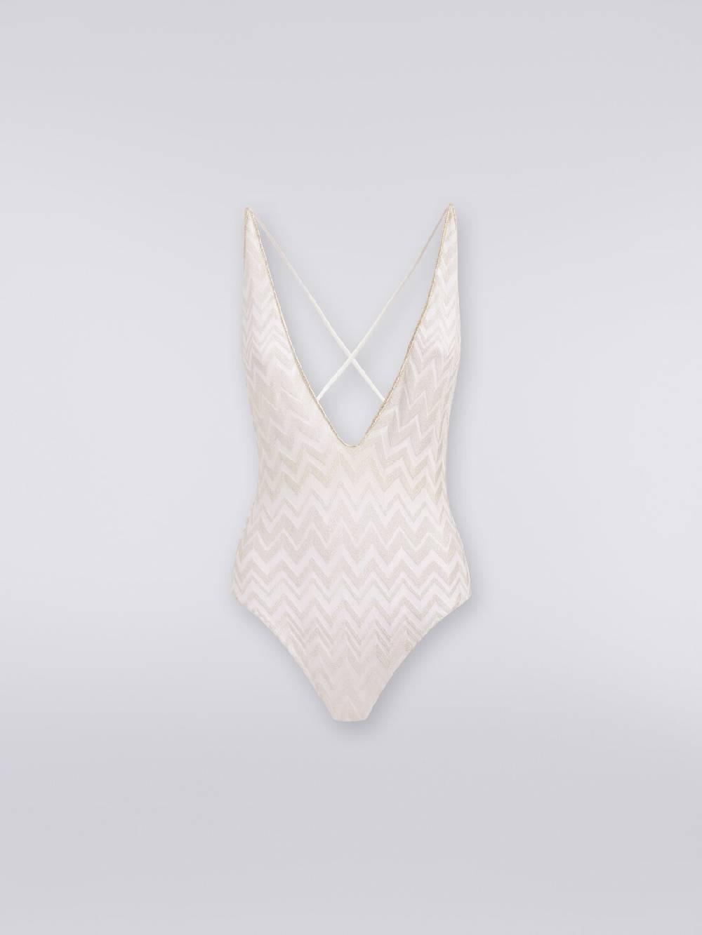 M Missoni Costume intero con chevron tono su tono lamé Negozi Online
