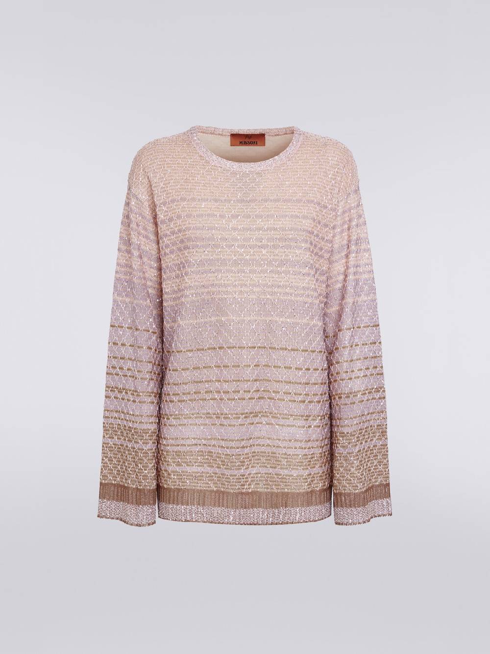 M Missoni Pullover girocollo in misto viscosa dégradé con paillettes Consegna Veloce