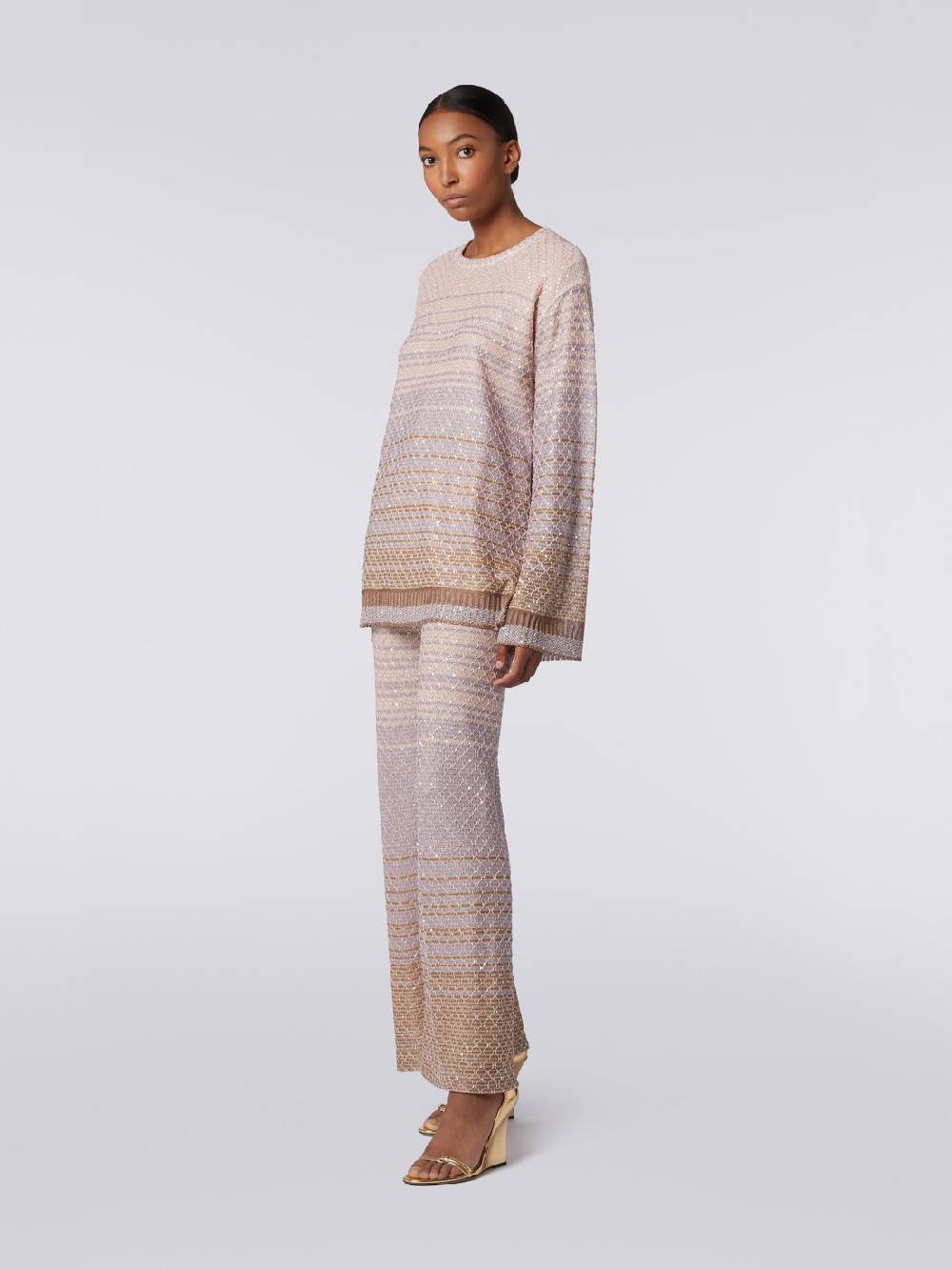 M Missoni Pullover girocollo in misto viscosa dégradé con paillettes Consegna Veloce