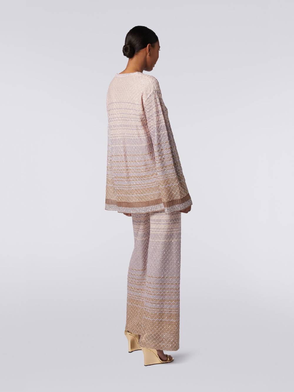 M Missoni Pullover girocollo in misto viscosa dégradé con paillettes Consegna Veloce