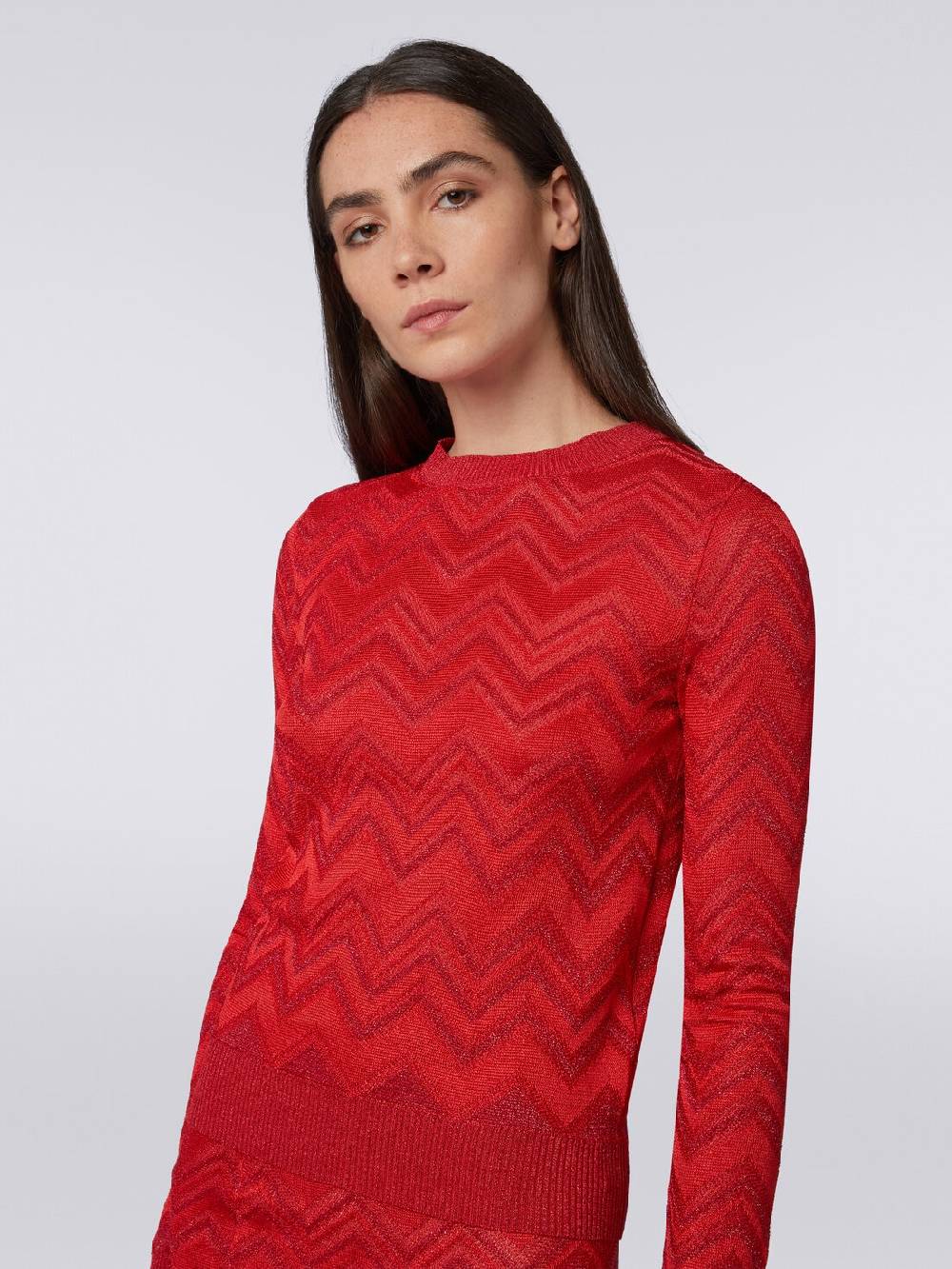 M Missoni Maglia girocollo in misto viscosa zig zag con lurex Fino Al -60%