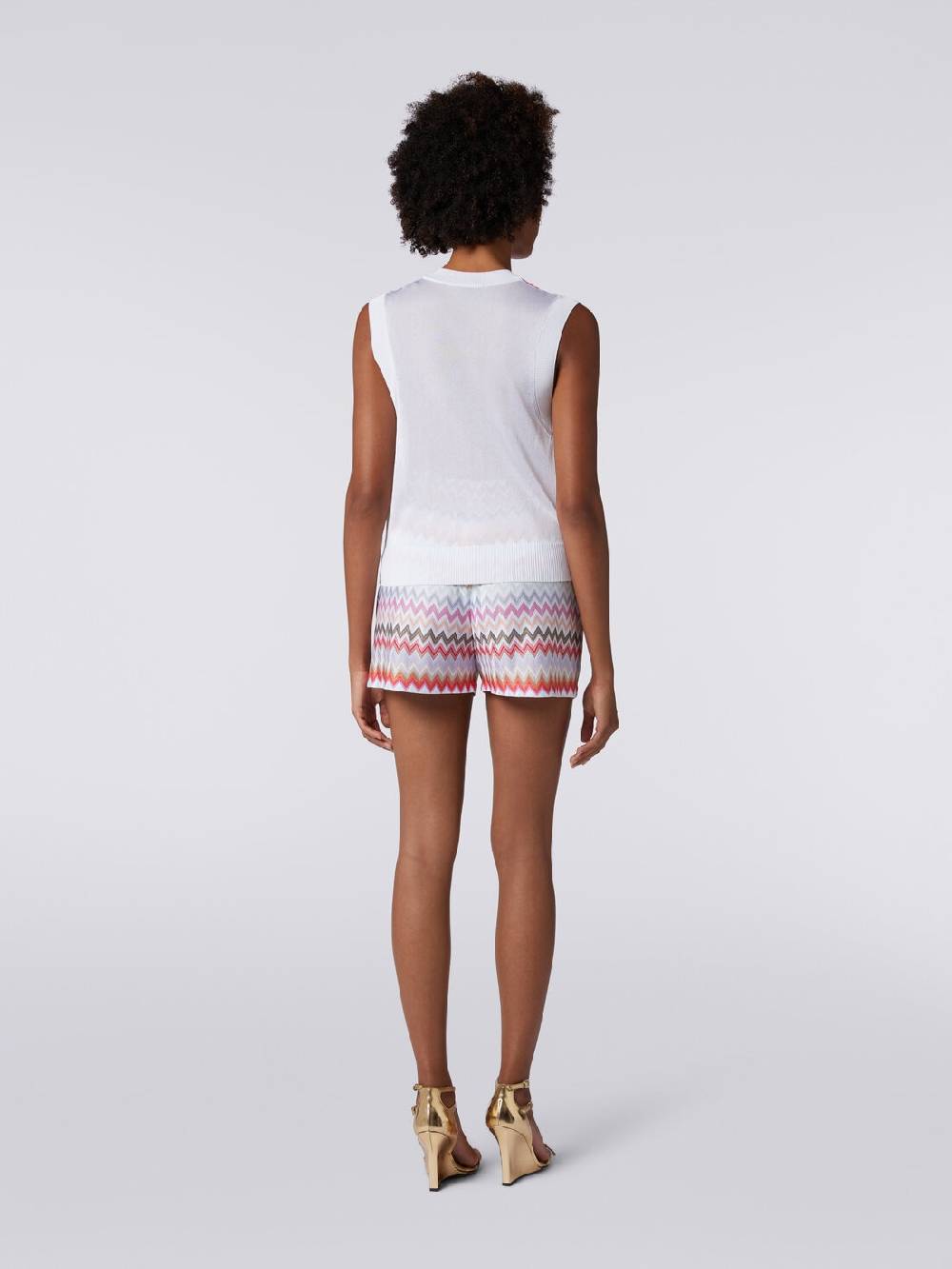M Missoni Gilet in maglia di viscosa zig zag con profili a contrasto Shopping Online