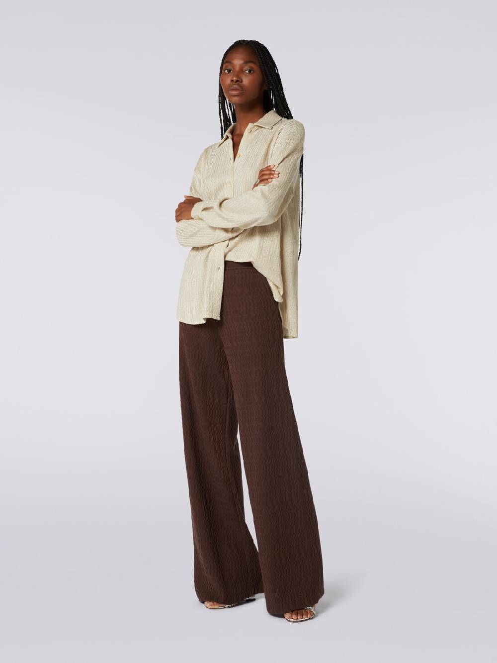 M Missoni Pantaloni a palazzo in cotone Affare Del Giorno