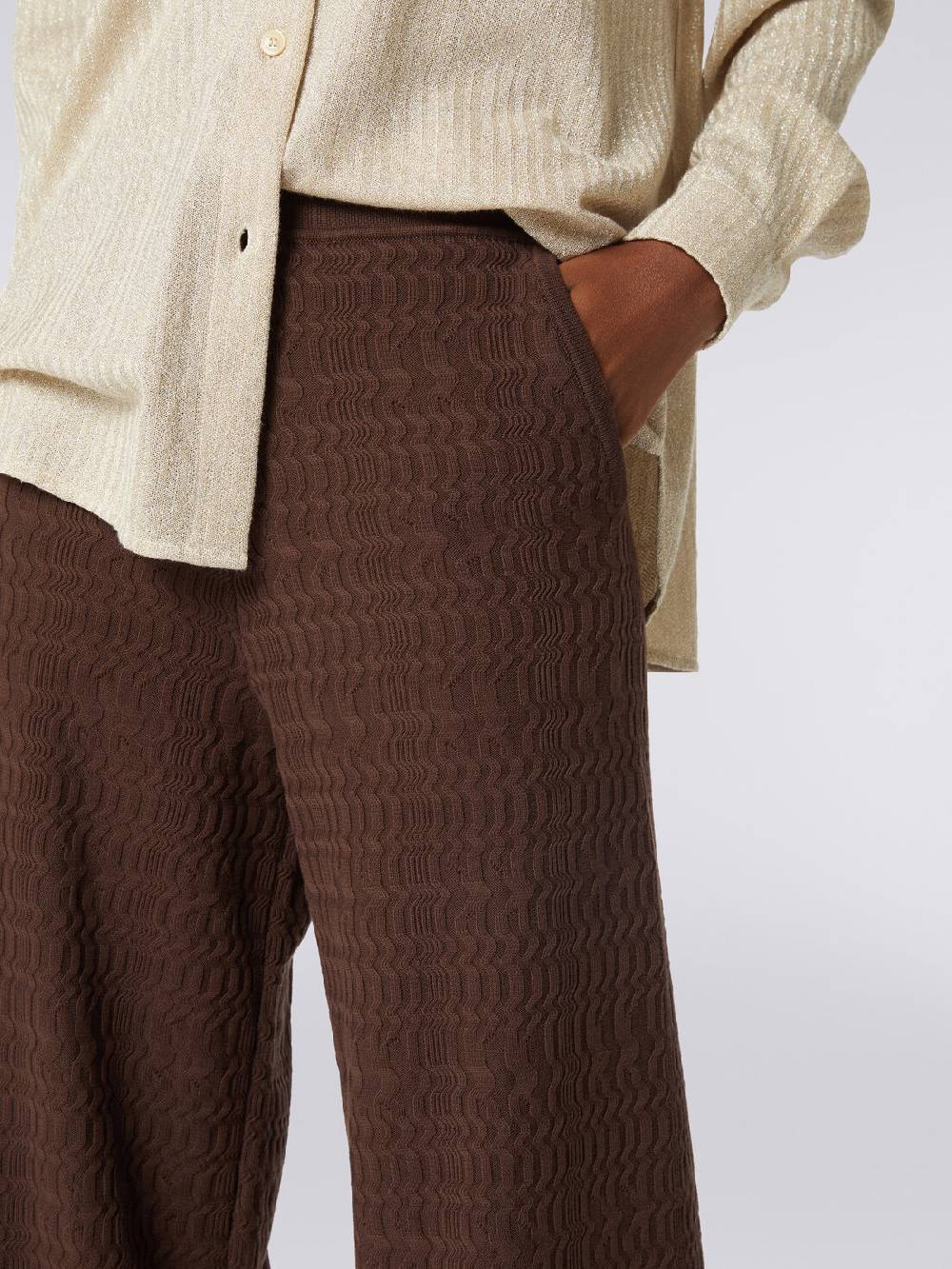 M Missoni Pantaloni a palazzo in cotone Affare Del Giorno