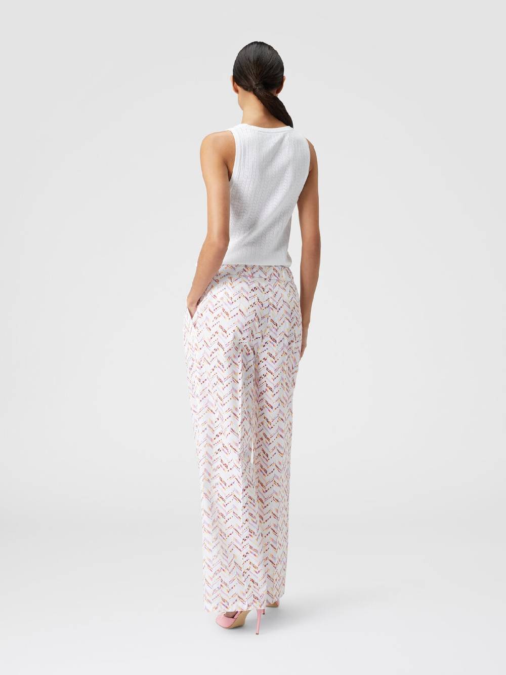 M Missoni Pantaloni in popeline di cotone con pizzo sangallo Prezzo Ridotto