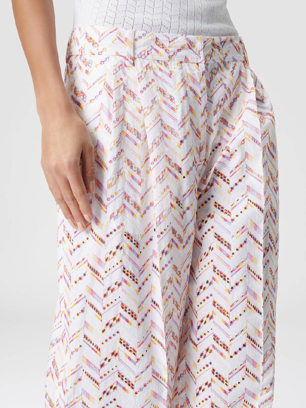 M Missoni Pantaloni in popeline di cotone con pizzo sangallo Prezzo Ridotto