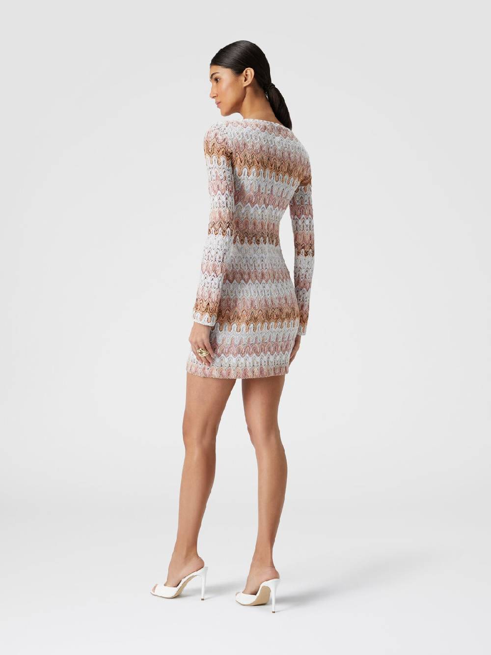 M Missoni Mini-abito a maniche lunghe in misto viscosa motivo a onde Novità