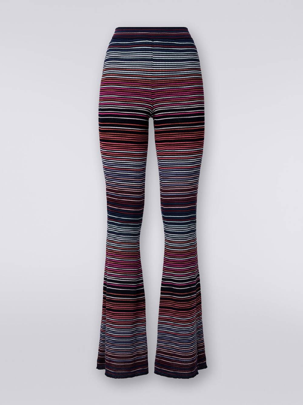 M Missoni Pantaloni flare in maglia di cotone e viscosa a righe Offerta