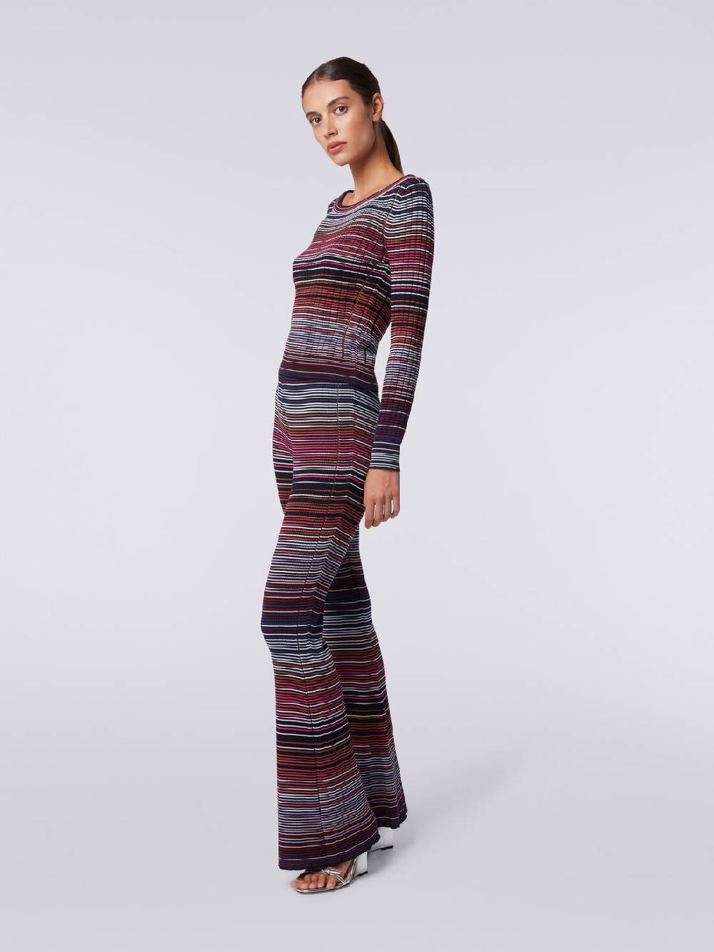 M Missoni Pantaloni flare in maglia di cotone e viscosa a righe Offerta