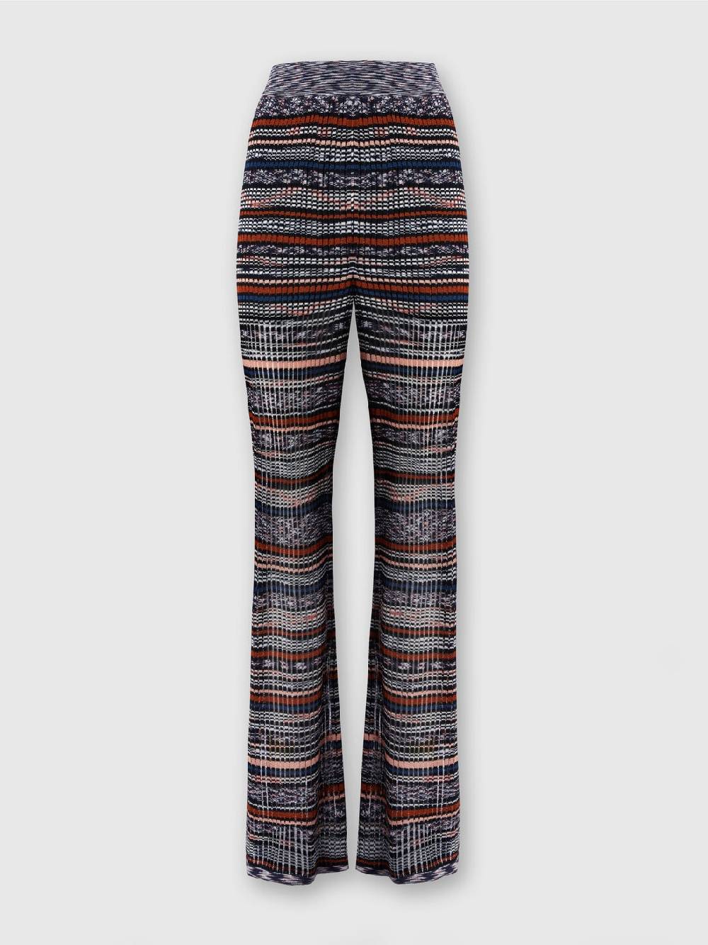 M Missoni Pantaloni a costine in maglia di viscosa fiammata Economico