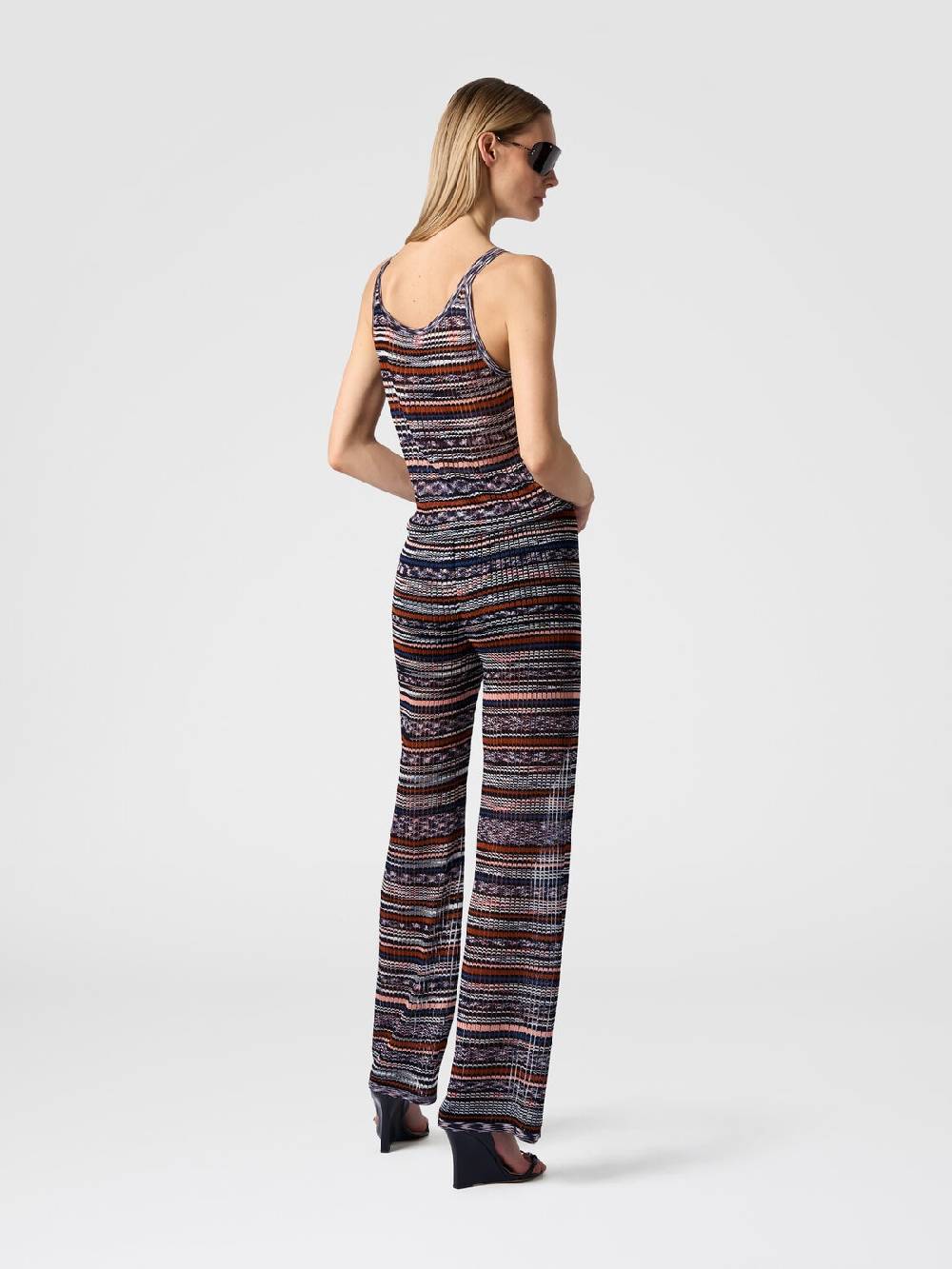 M Missoni Pantaloni a costine in maglia di viscosa fiammata Economico