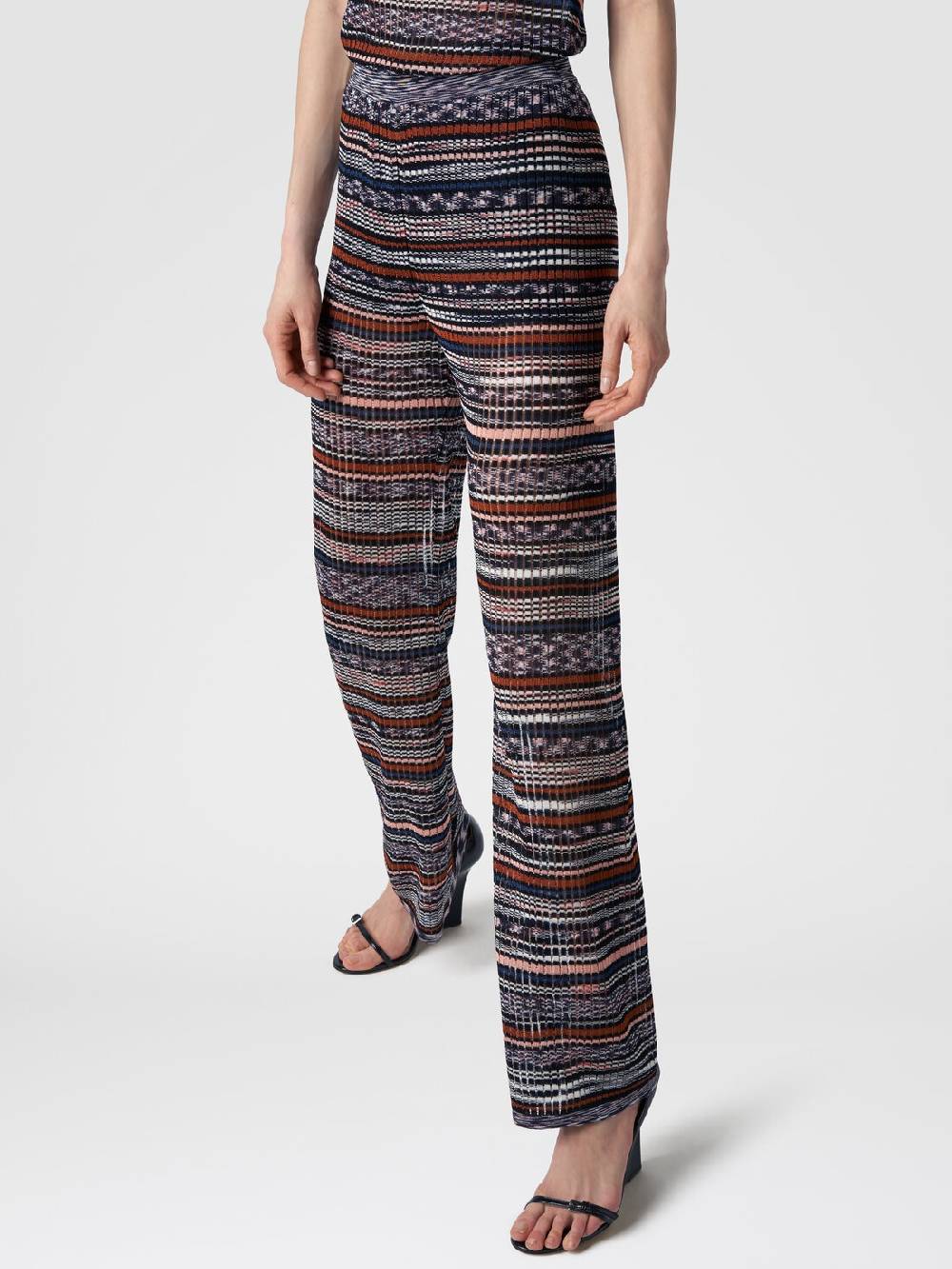 M Missoni Pantaloni a costine in maglia di viscosa fiammata Economico