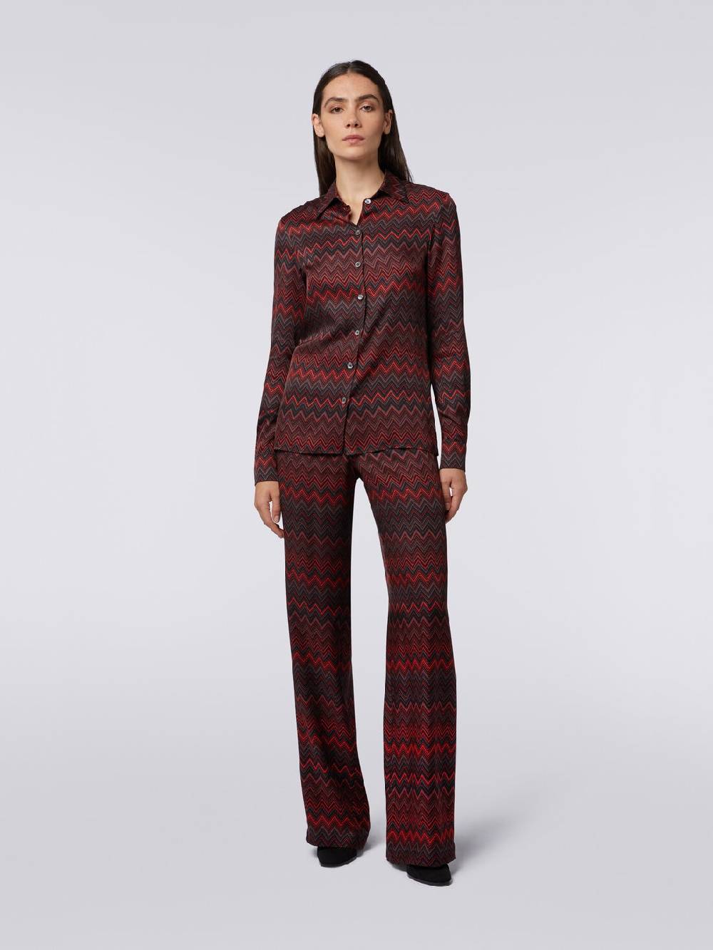 M Missoni Pantaloni in viscosa jacquard a zig zag Saldi
