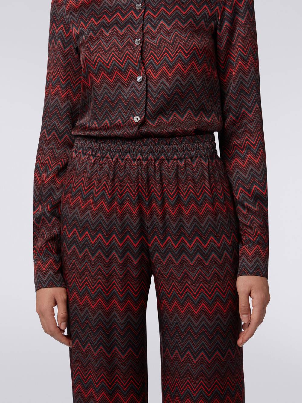 M Missoni Pantaloni in viscosa jacquard a zig zag Saldi