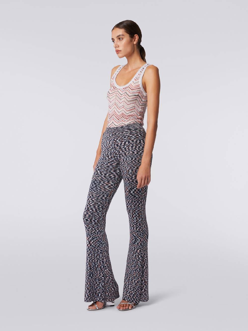 M Missoni Pantaloni flare in misto viscosa fiammata Vendita Calda