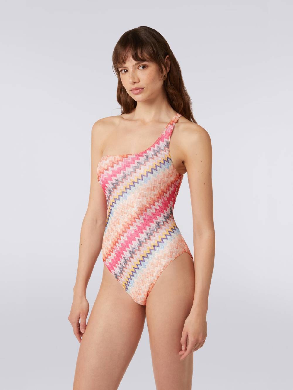 M Missoni Costume intero monospalla in viscosa chevron I Più Venduti