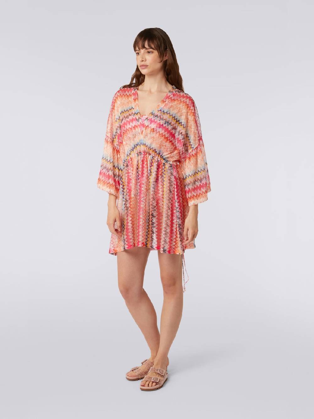 M Missoni Copricostume corto in tulle di viscosa chevron In Saldo