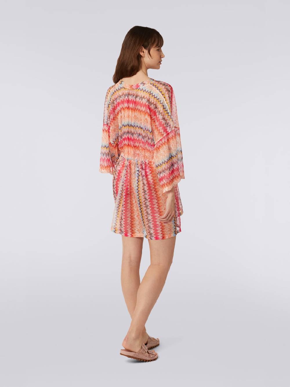 M Missoni Copricostume corto in tulle di viscosa chevron In Saldo