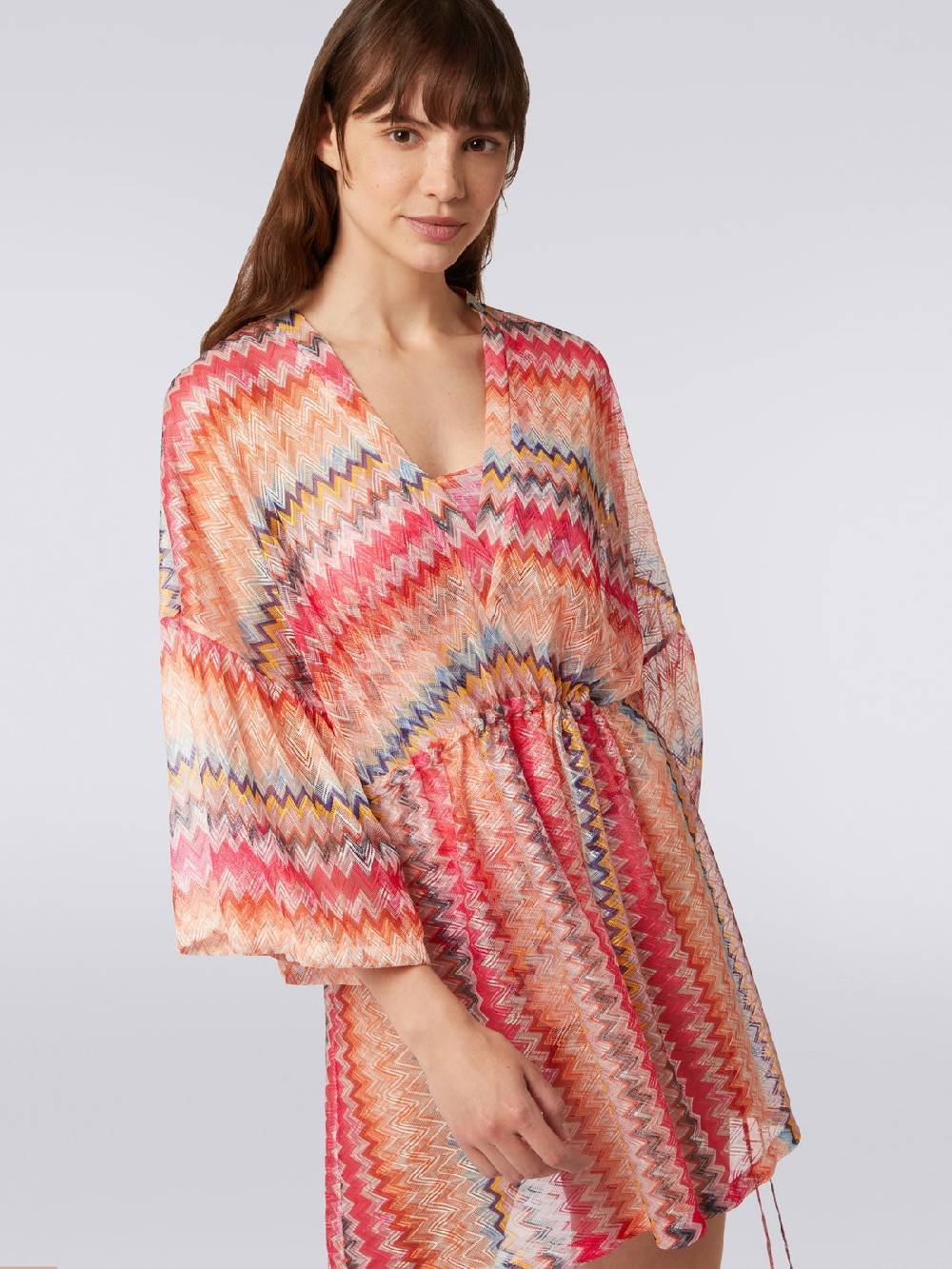 M Missoni Copricostume corto in tulle di viscosa chevron In Saldo