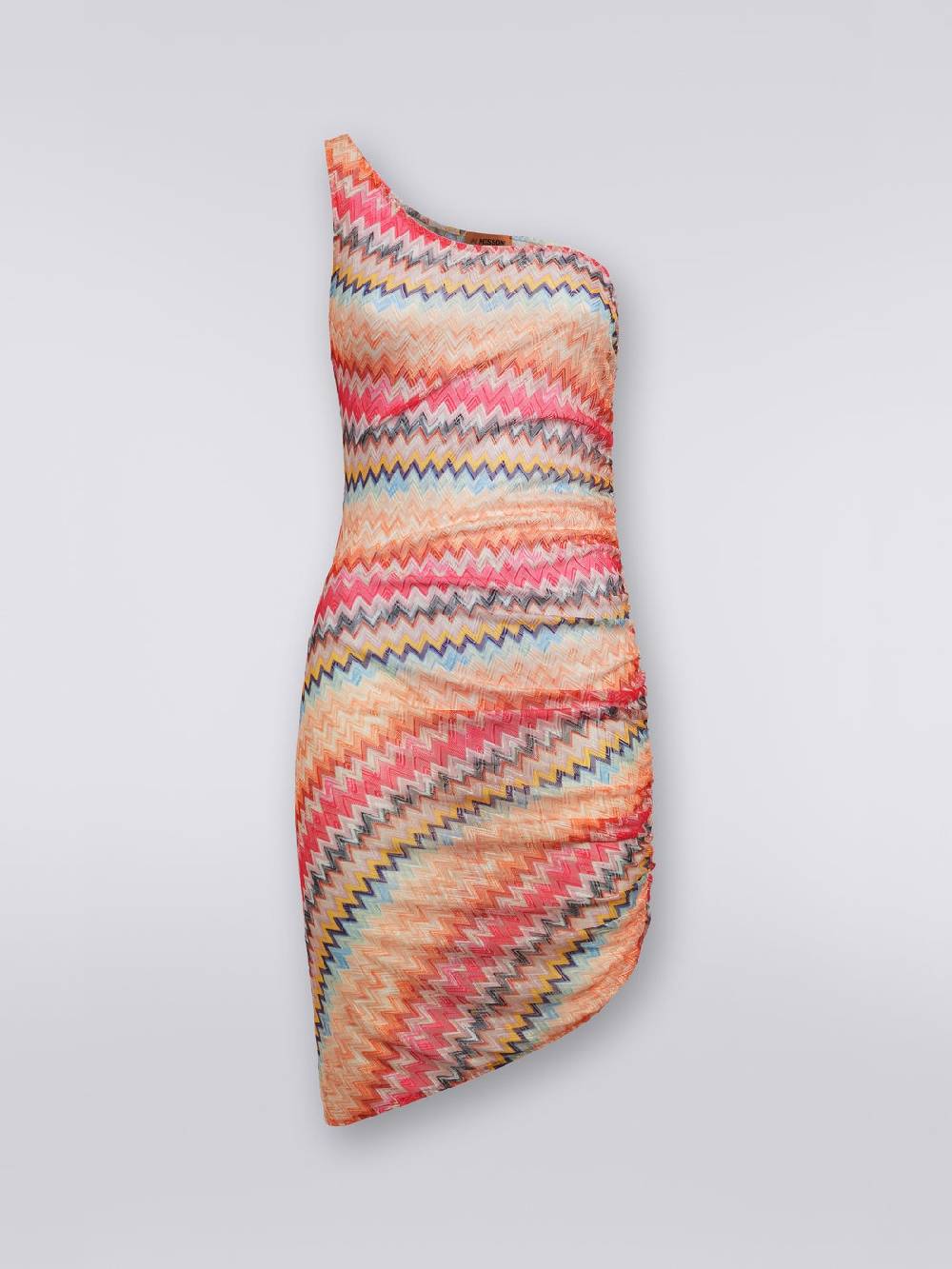 M Missoni Copricostume corto monospalla in tulle chevron Nuova