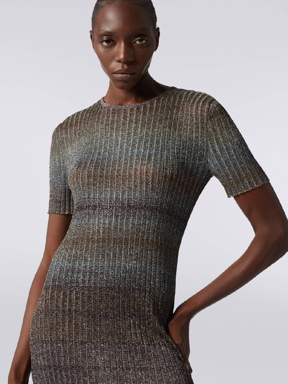M Missoni Mini-abito girocollo a costine con lurex Spedizione gratuita