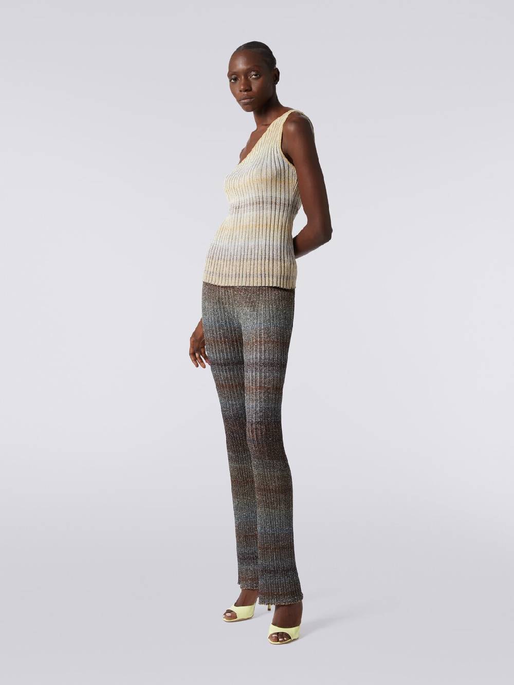 M Missoni Pantaloni dritti in viscosa e lurex a costine Sconto di tempo limitato