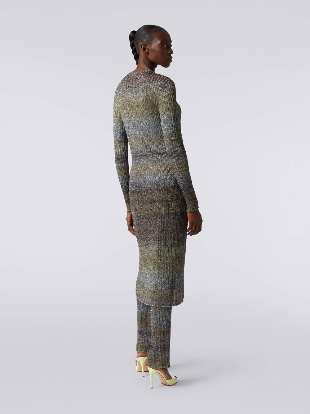 M Missoni Cardigan lungo in viscosa a costine con lurex Negozio online di fabbrica