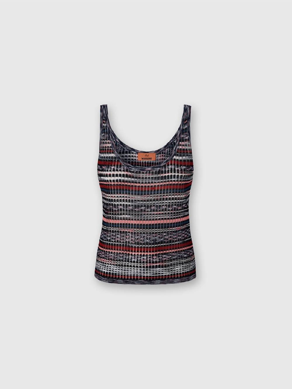 M Missoni Canottiera in viscosa a costine fiammata Prezzo di fabbrica