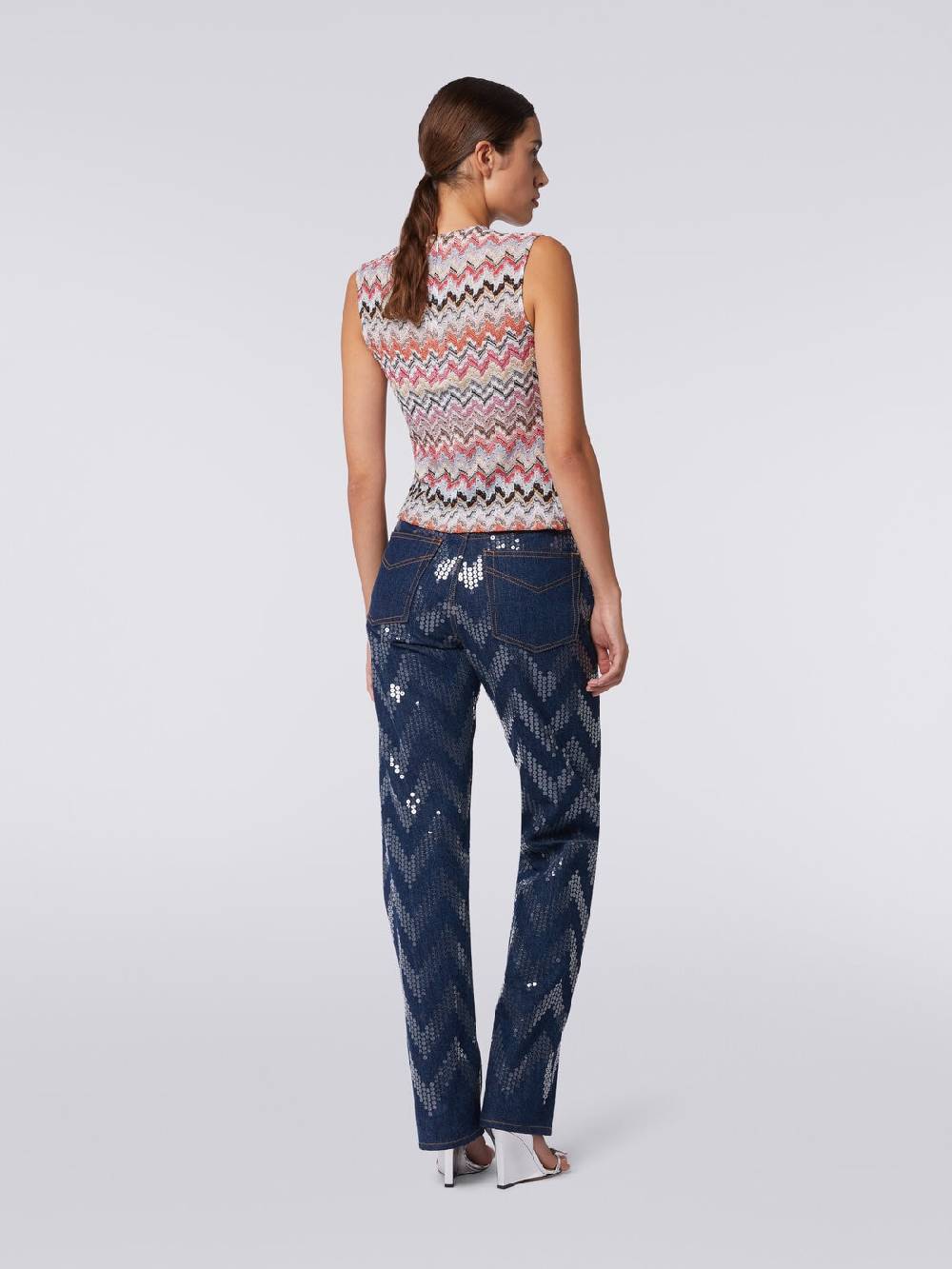 M Missoni Canottiera girocollo zig zag con arricciature Offerta speciale