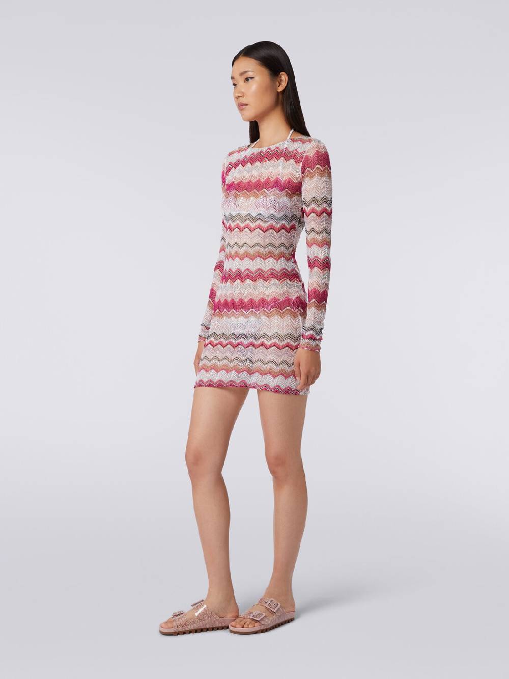 M Missoni Abito crochet zig zag con lurex Comprare a buon mercato