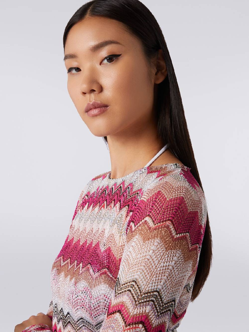 M Missoni Abito crochet zig zag con lurex Comprare a buon mercato