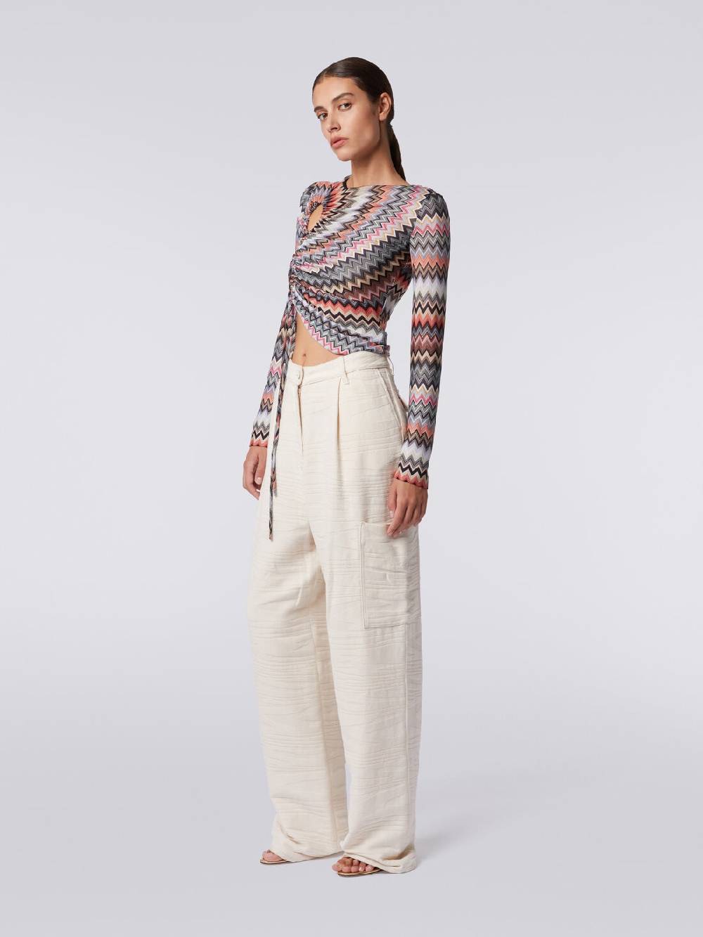 M Missoni Cargo pants in cotone fiammato Shopping online