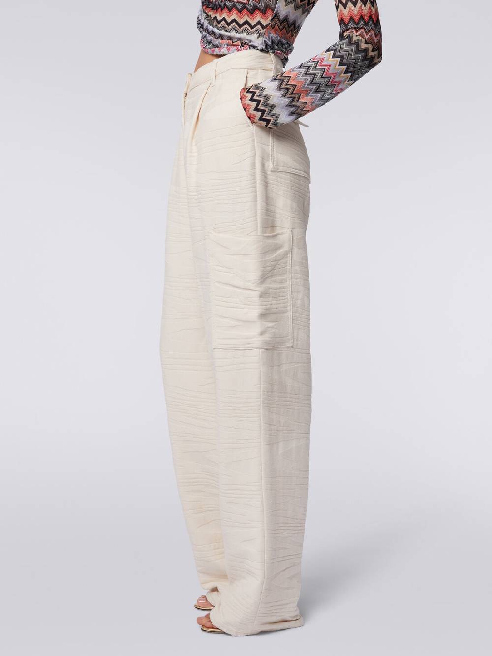 M Missoni Cargo pants in cotone fiammato Shopping online