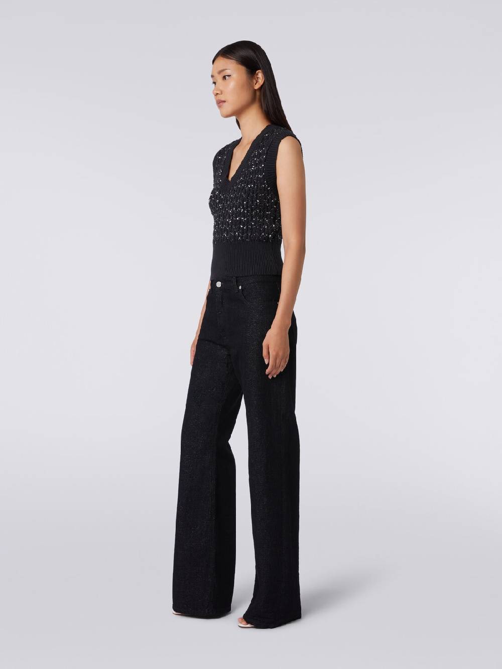 M Missoni Pantaloni cinque tasche in denim lamé Offerta esclusiva