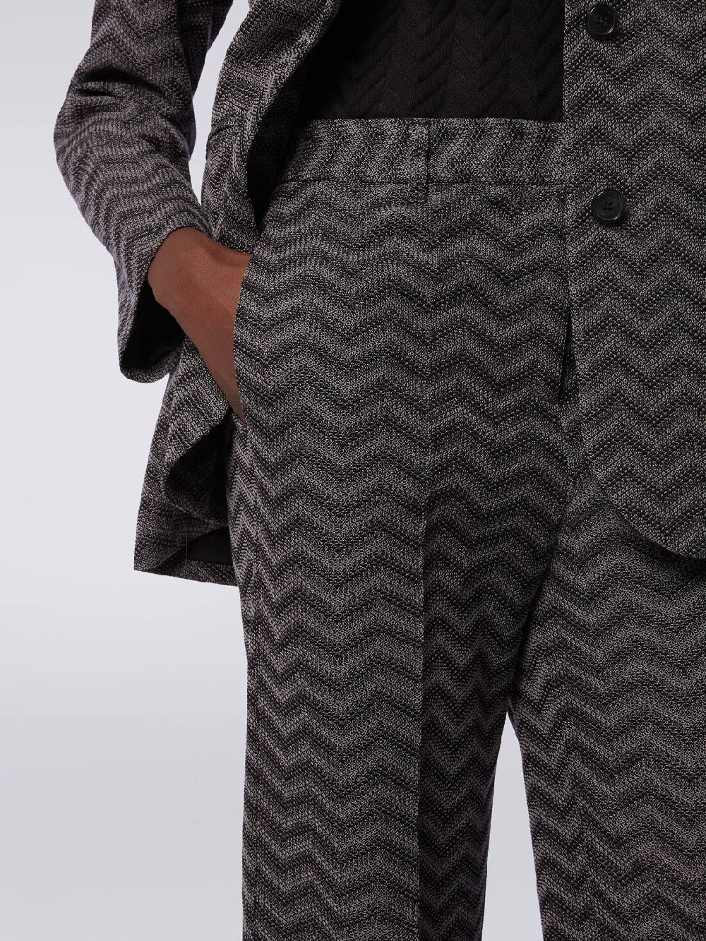 M Missoni Pantaloni dritti in cotone chevron Black Friday
